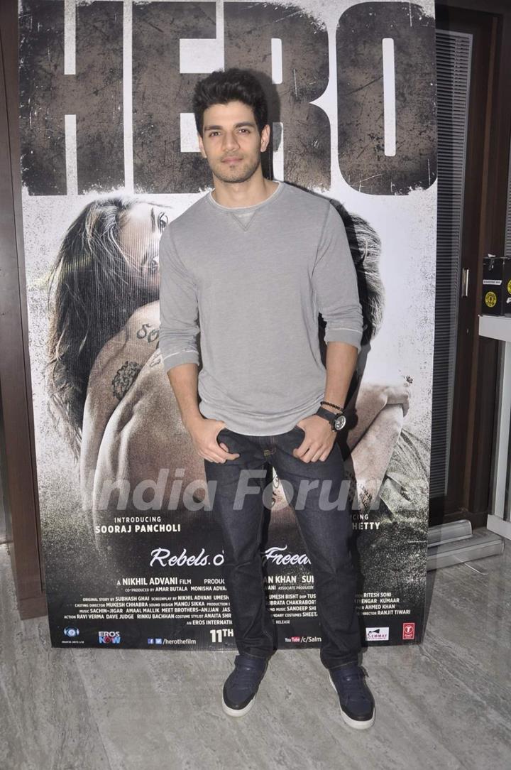 Sooraj Pancholi for Promotions of Hero at Gold's Gym