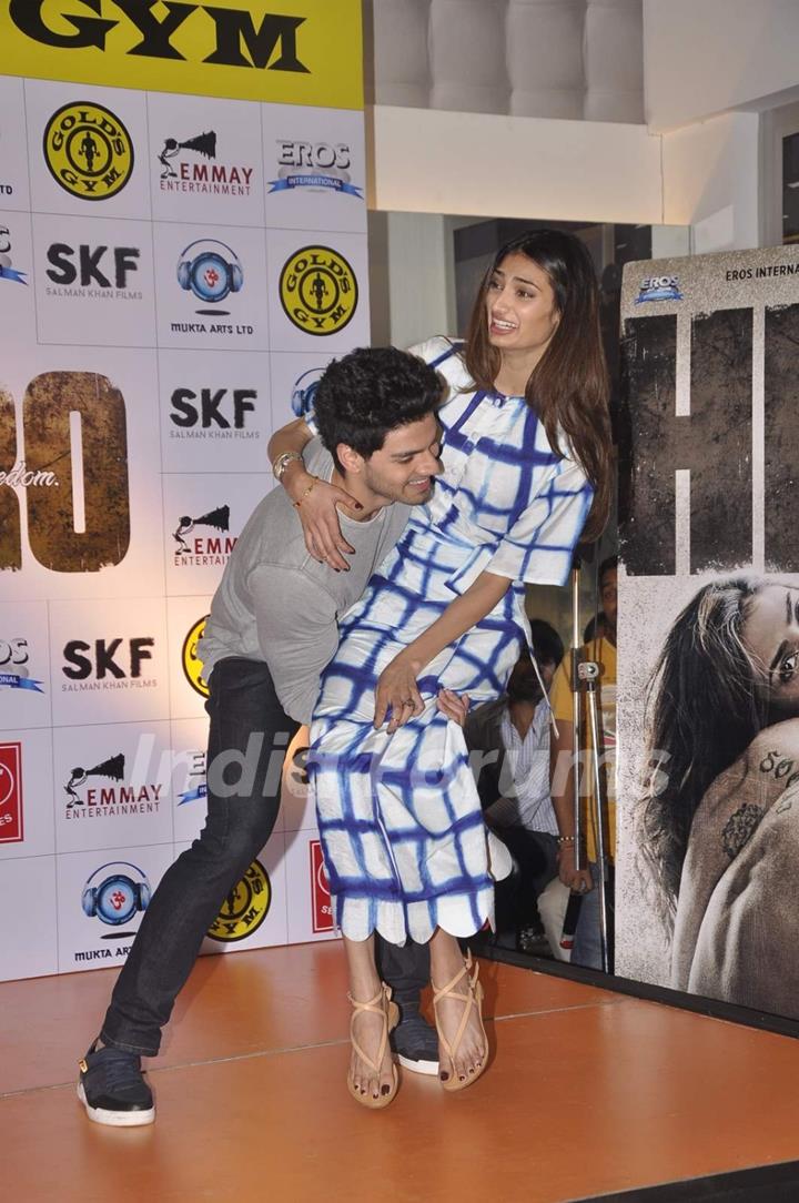 Sooraj Picks Athiya in His Arms During Promotions of Hero at Gold's Gym