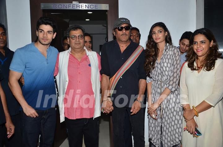 Sooraj Pancholi, Subhash Ghai, Jackie Shroff and Athiya Shetty at Whistling Woods