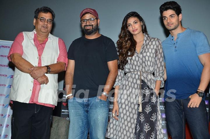 Subhash Ghai, Nikhil Advani, Athiya Shetty and Sooraj Pancholi  at Whistling Woods