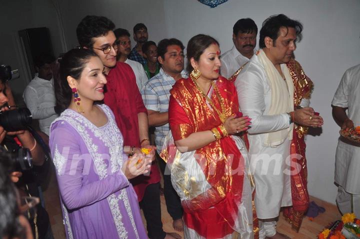 Govinda and family Welcomes Lord Ganesha!