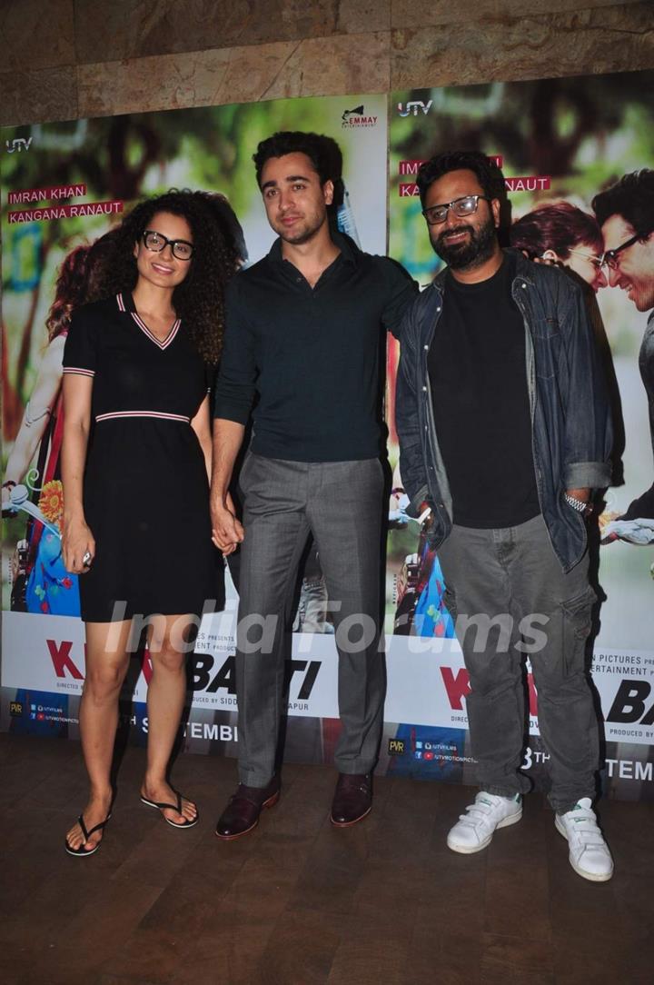 Kangana, Imran and Nikhil Advani at Special Screening of Katti Batti