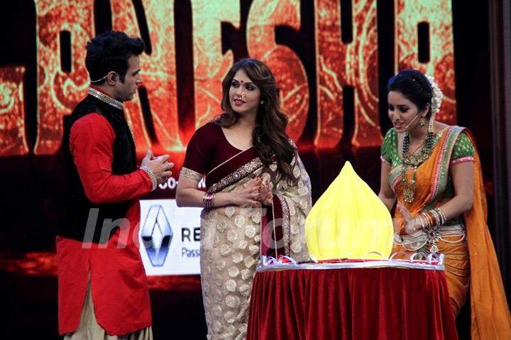 Isha Koppikar, Asha Negi and Rithvik Dhanjani at Sony TV's Deva Shree Ganesha