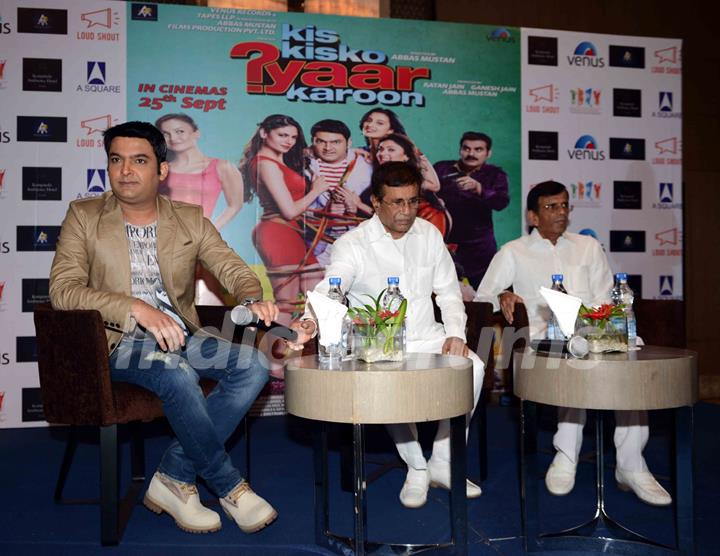 Kapil Sharma and Abbas - Mustan at Press Conference of Kis Kisko Pyaar Karoon in Delhi