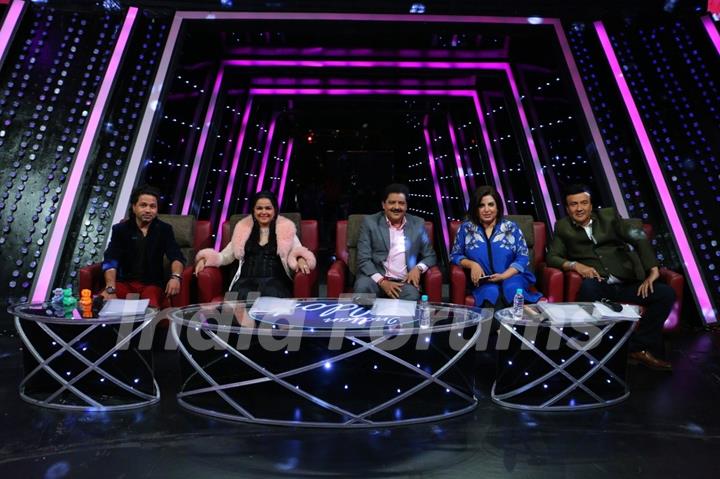 Farah Khan, Anu malik, Udit N and Kailash Kher at Celebration of Indian Idol 10 Years Journey