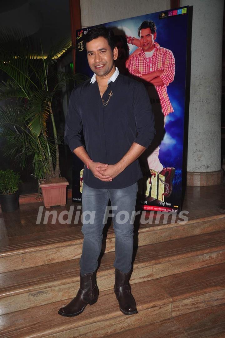 Dinesh Lal Yadav poses for the media at the Music Launch of 'Ghulami'