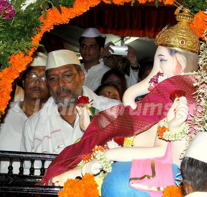 Nana Patekar was snapped at his Ganpati Visarjan