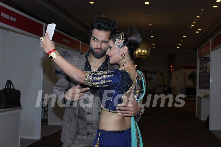 Rithvik Dhanjani and Rashami Desai at the Globoil Awards