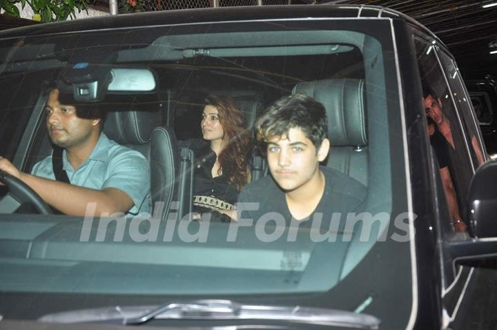 Twinkle Khanna and Aarav Kapoor at Special Screening of Singh is Bling