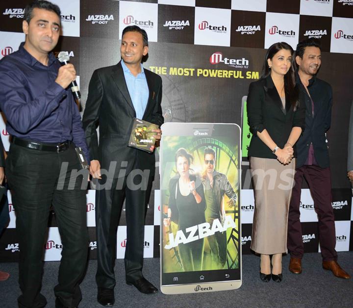 Aishwarya Rai Bachchan and Irrfan Khan at Press Conference and Mobile Launch of Jazbaa