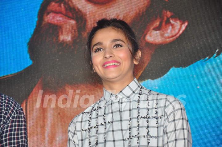 Alia Bhatt was snapped with a cute smile at the Song Launch of Shaandaar