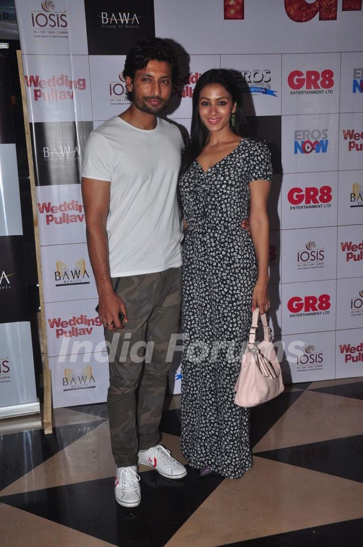 Indraneil Sengupta with wife Barkha Bisht Sengupta at the Premier of Wedding Pullav