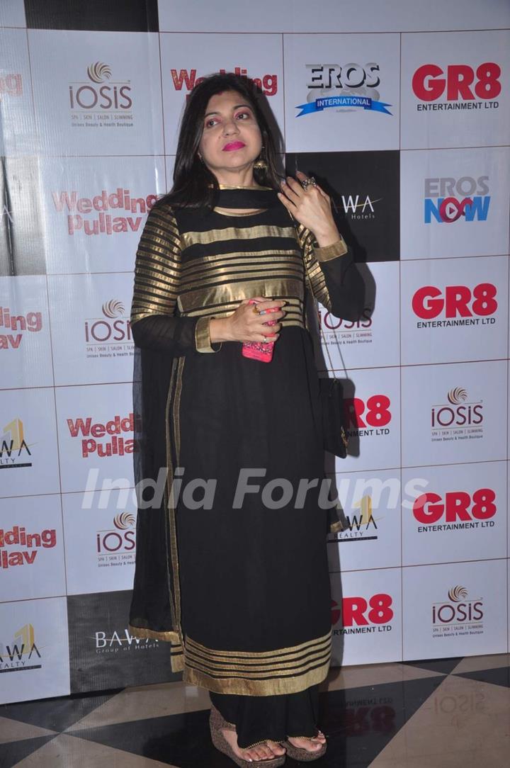 Alka Yagnik was at the Premier of Wedding Pullav