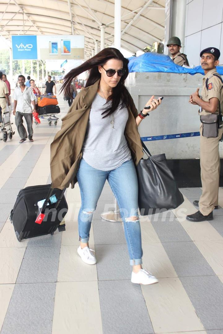 Neha Dhupia Snapped at Airport