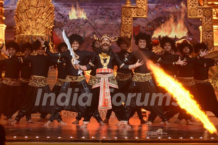 Dharmesh Yelande as Mahisasur at  Life OK Dussehra Special Programme - Jeet Sachchai Kee