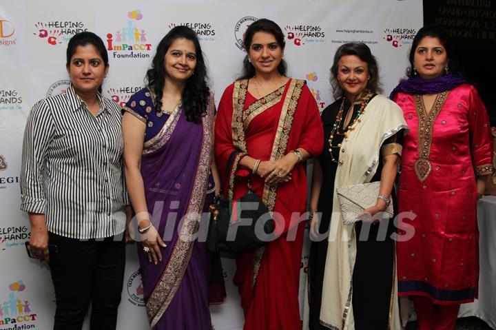Shaina NC, Vandana Malik and Medhavi Goenka at Helping Hands Foundation's Exhibition