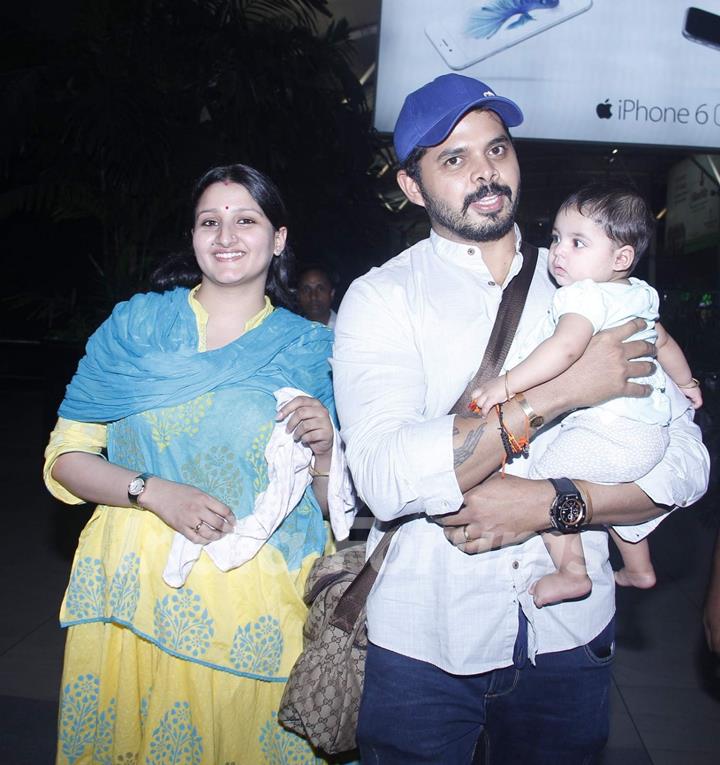 Shreesanth and Wife Snapped at Airport