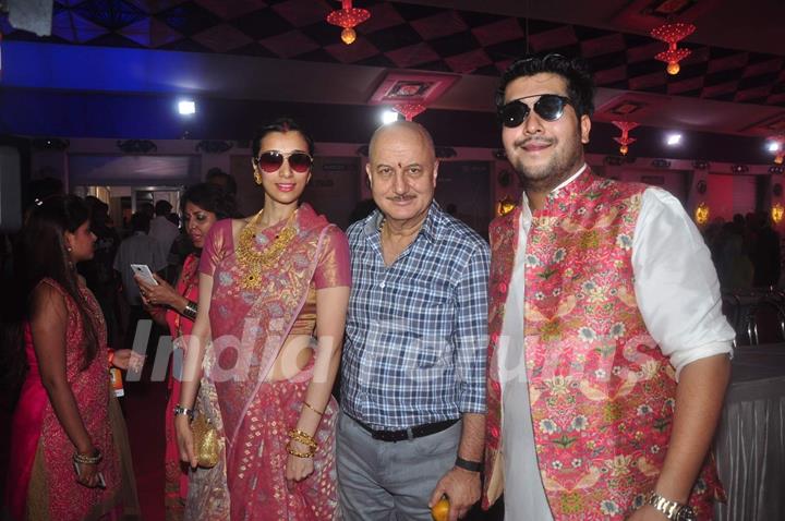 Anupam Kher Snapped at Durga Pooja