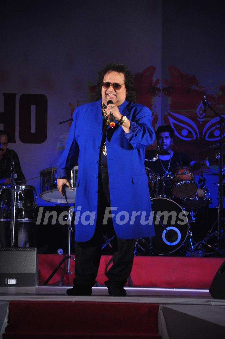 Bappi Lahiri at Durga Pooja of North Bombay Sarbojanin Durga Puja Charitable Trust