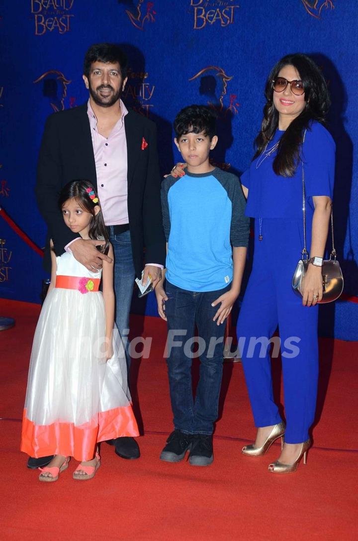 Kabir Khan and Mini Mathur with their Kids at Screening of Beauty and The Beast