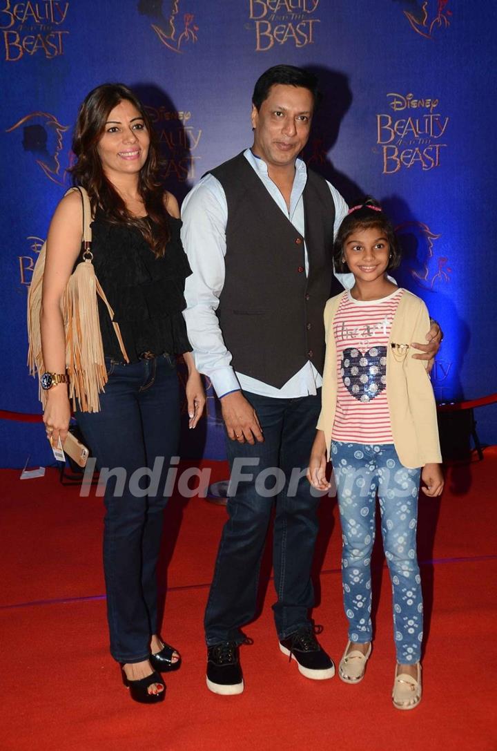 Madhur Bhandarkar with his Family at Screening of Beauty and The Beast