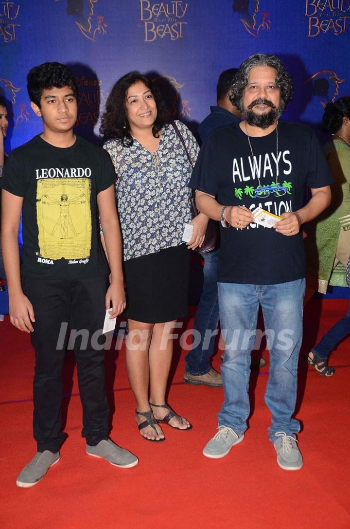 Amol Gupte with his Family at Screening of Beauty and The Beast