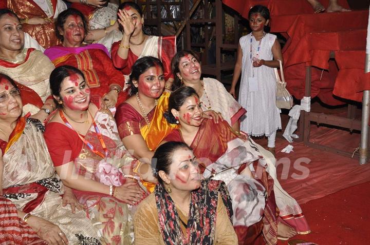 Sumona Chakravarti at North Bombay Sarbojanin Durga Puja