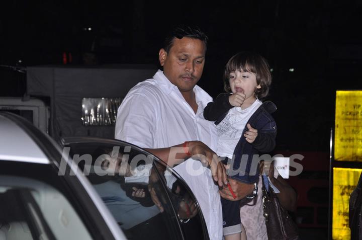 The Cute Lil AbRam Khan Snapped at Airport