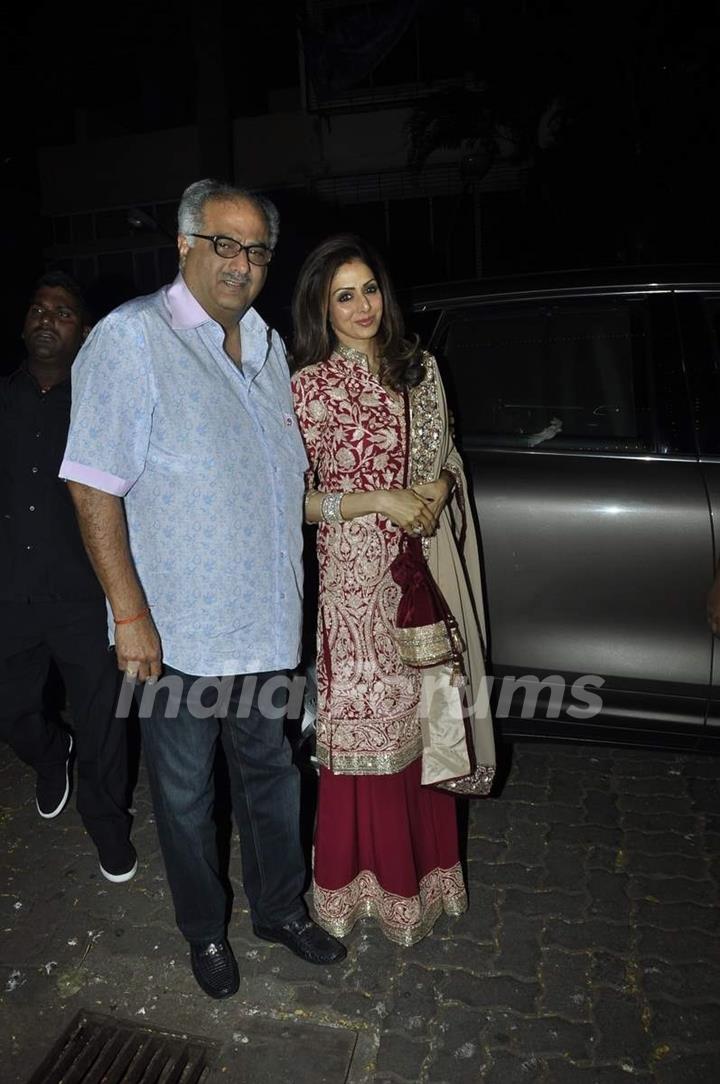 Sridevi and Boney Kapoor at Karva Chauth Celebrations at Anil Kapoor's Residence