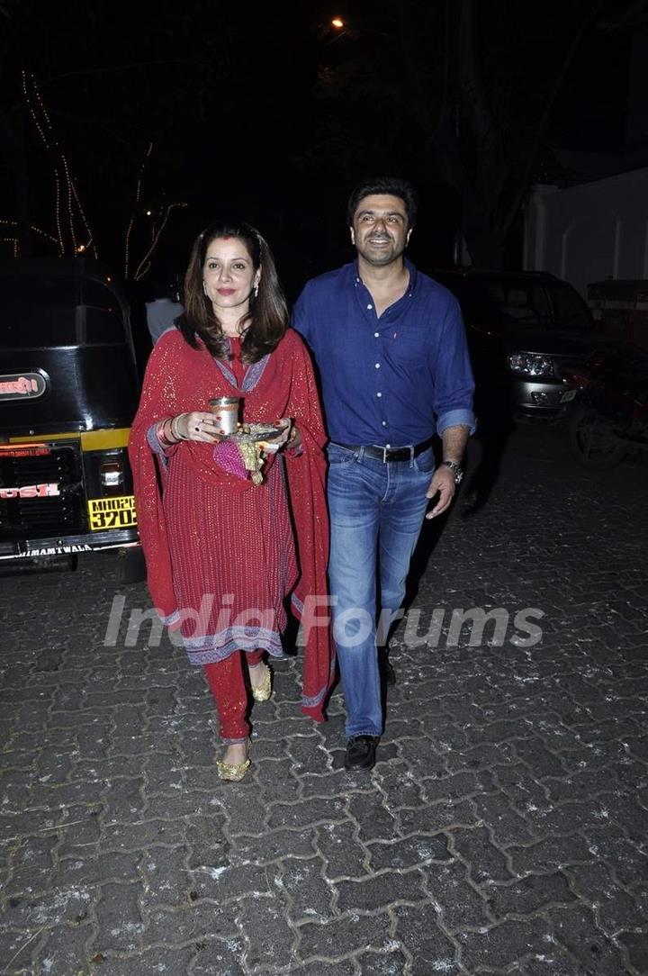 Sameer Soni and Neelam Kothari at Karva Chauth Celebrations at Anil Kapoor's Residence