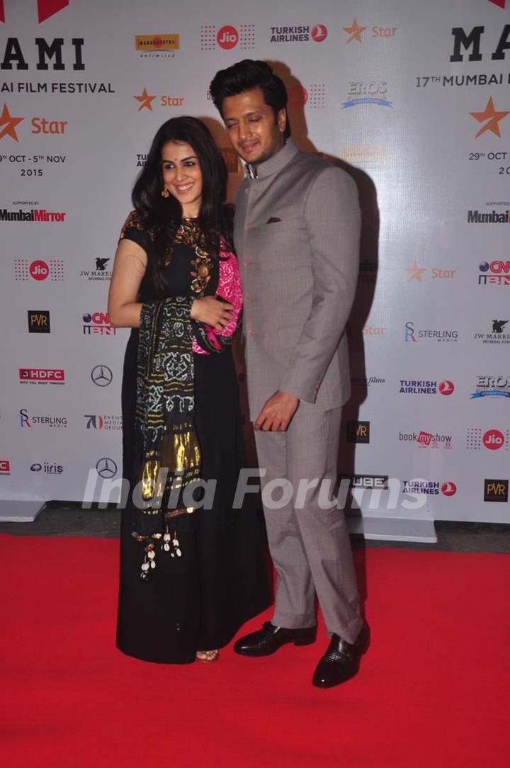 Riteish and Genelia pose for the media at MAMI Film Festival Day 1