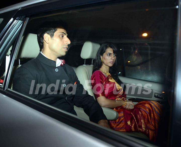 Ashish Nehra at Harbhajan Singh - Geeta Basra Wedding Reception