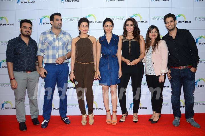 Zaheer Khan, Huma Qureshi and Kiara Advani at Launch of Yasmin Karachiwala's Fitocratic GYM