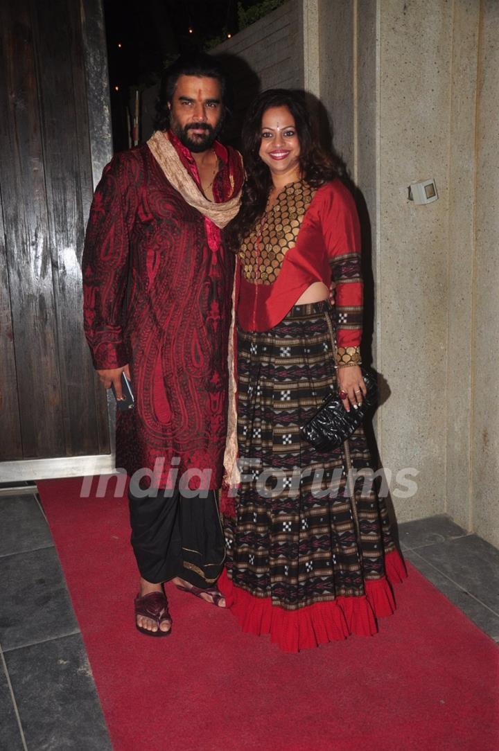 R. Madhavan and Sarita Birje at Sushil Gupta's Diwali Bash