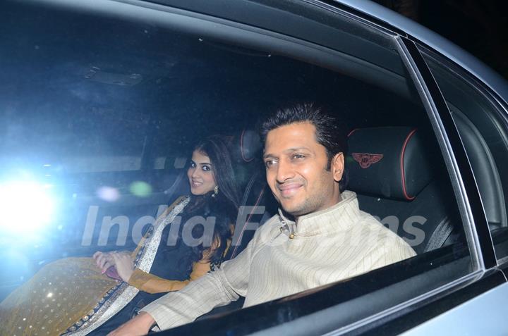 Riteish Deshmukh and Genelia Dsouza at Akshay Kumar's Diwali Bash