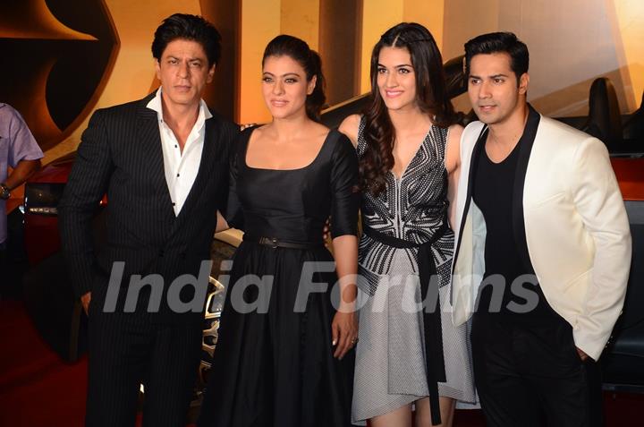 Shah Rukh Khan, Kajol, Kriti Sanon and Varun Dhawan at Trailer Launch of 'Dilwale'