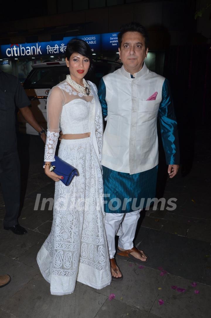 Sajid Nadiadwala and Wardha Khan at Big B's Diwali Bash