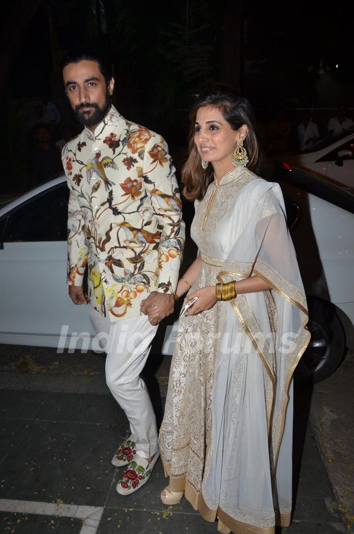 Kunal Kapoor and Naina Bachchan at Big B's Diwali Bash