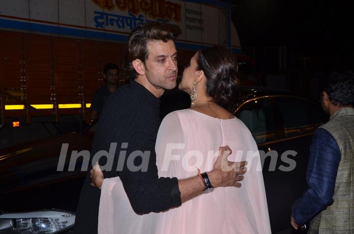 Hrithik Roshan and Neha Dhupia at Big B's Diwali Bash