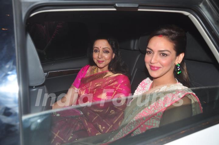 Hema Malini and Esha Deol at Big B's Diwali Bash