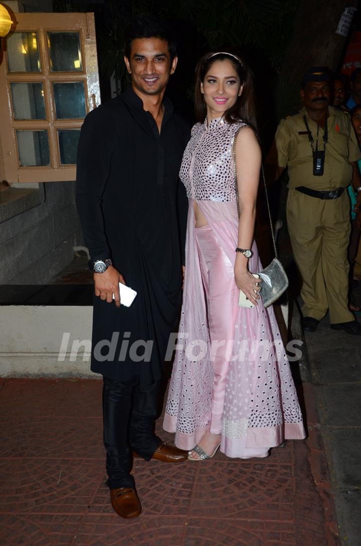 Sushant Singh Rajut and Ankita Lokhande at Ekta Kapoor's Diwali Bash