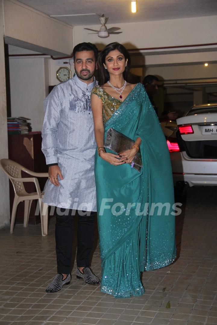 Raj Kundra and Shilpa Shetty at Saif Ali Khan's Diwali Bash