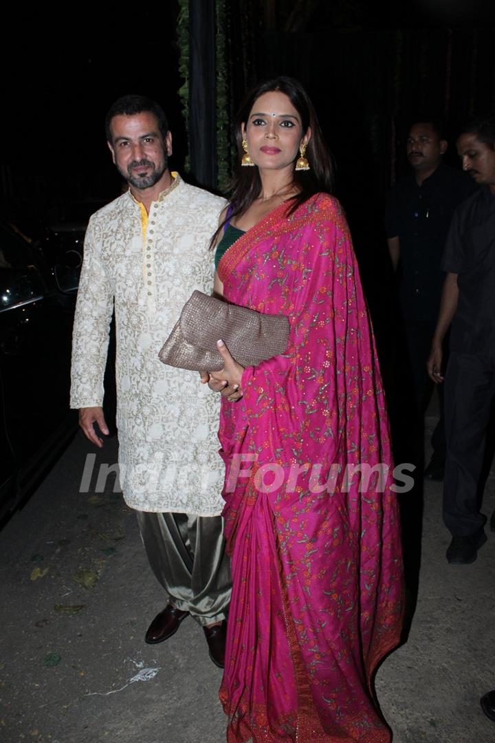 Ronit Roy was snapped with Wife at Anil Kapoor's Diwali Bash