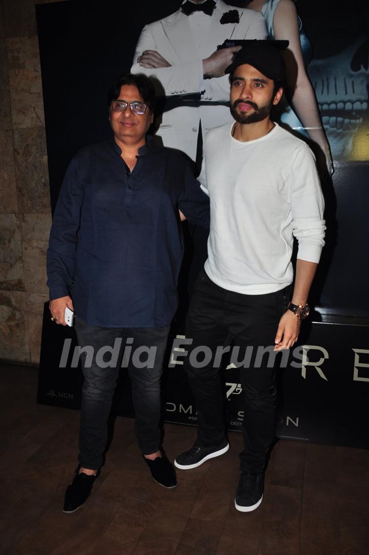 Vashu Bhagnani with son Jackky Bhagnani at Special Screening of 'Spectre'