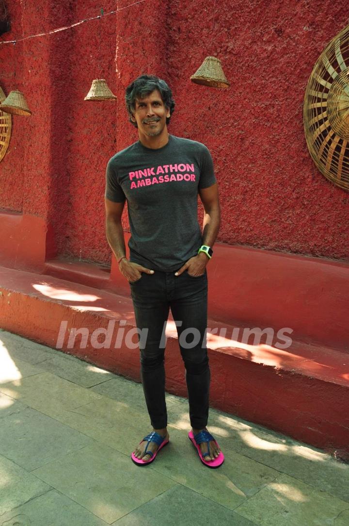 Milind Soman at Pinkathon Press Meet