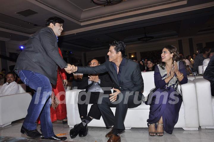 Kiku, SRK and Kajol at Saas Bahu Aur Saazish Anniversary