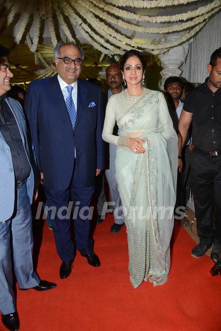 Boney Kapoor and Sridevi at Jaya Prada's Son's Wedding