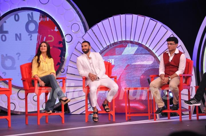 Ranveer Singh, Sonali Bendre and Sourav Ganguly at NDTV Support 'My School Telethon'