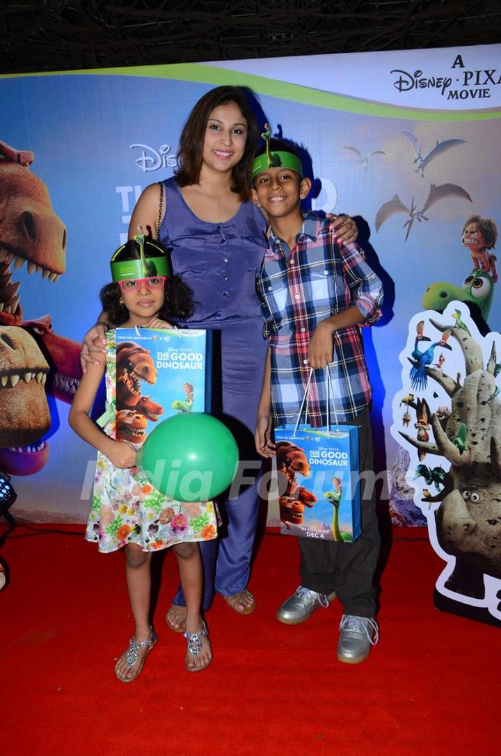 Khyati Keswani with her kids at Special Screening of 'The Good Dinosaur'