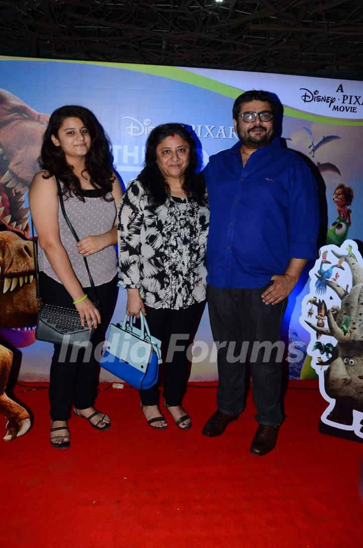 Deven Bhojani with his Family at Special Screening of 'The Good Dinosaur'